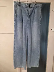TRILLION イエロー ウォッシュ リバース タック デニム パンツ L 出品