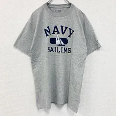 champion チャンピオン　半袖プリントTシャツ　NAVY SAILING　クルーネック　グレー　Mサイズ　古着【値引き交渉OK！】
