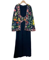 TADASHI SHOJI/タダシ ショージ/ドッキングケープ/花柄ワンピース/サイズ0/ネイビー/ロング丈/レディース/RS1274のサムネイル