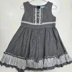 BEBE 襟付きスモッキングワンピース ネイビー 110 受験 フォーマル 