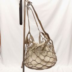 edit&co. レザーメッシュ 巾着トートバッグ グレージュ - メルカリ