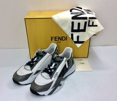 希少カラー/極美品 FENDI FLOW スニーカー サイドジップ ズッカ 青