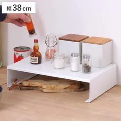 家電下ラック アレンジフリー キッチンラック コの字 幅38cm （ レンジ下ラック 家電ラック レンジ下 トースター下 キッチン ラック 下 白 フリーラック マルチラック シェルフ 整理棚 収納 シンク周り スタッキング ラップ ホイル )のサムネイル