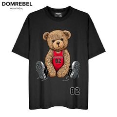 人気꧂DOMREBEL ドムレーベル クマちゃん Tシャツ ダメージ加工XL 