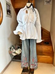 美品♪TICCA ギンガムチェック スクエアビッグシャツ ソメロス社