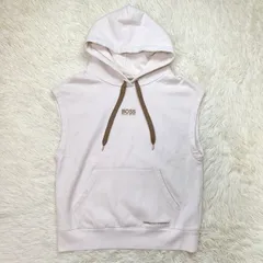 HUGO BOSS ヒューゴボス ノースリーブパーカー メンズ フーディ スウェット アイボリー系 フリーサイズ プルオーバーのサムネイル