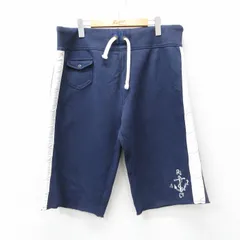 W34/古着 ラルフローレン ショート ブランド スウェットパンツ ショーツ メンズ 90年代 90s ワンポイントロゴ イカリ ステンシル 紺他【spe】 26apr14のサムネイル