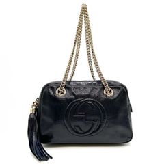 GUCCI グッチ ソーホー チェーンショルダーバッグ パテント レザー 