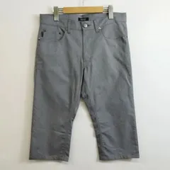BURBERRY BLACK LABEL バーバリーブラックレーベル クロップドパンツ 七分丈 ストレッチパンツ グレー 灰色 ホースロゴ 刺繍 三陽商会 メンズ ボトムス カジュアル サイズ73  E138