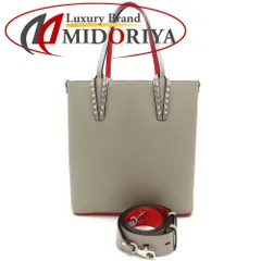 Christian Louboutin クリスチャンルブタン カバタ N/S 1205055 ハンドバッグ 2Way レザー グレー系 レッド レディース/353043【中古】のサムネイル