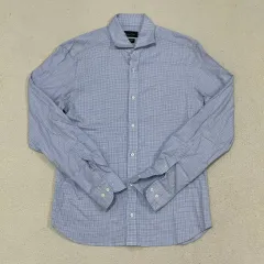(実寸確認) マッシモ ドゥッティ スカイブルー CHECK パータン シャツ 0508のサムネイル
