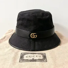 未使用/正規品 グッチ GUCCI GG バケットハット ブラック