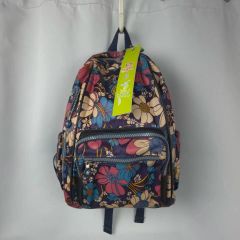 Kipling キプリング ボタニカル柄 リュックサック 金ロゴ ナイロン 