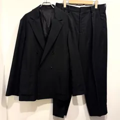 2022AW カシミヤ混 TOMORROWLAND ウールサキソニー ダブルブレステッド4Bジャケット プリーツパンツ セットアップ スーツ ブラック M【送料込み】