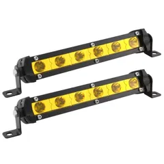 18W LEDワークライト イエロー 2個セット 防水IP68 ライトバー 12V 24V対応 7インチ フォグ 集魚灯 作業灯 ジムニー ランクル 管理E1のサムネイル