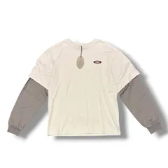 参考上代14300円 未使用 SEDAN ALL-PURPOSE 25SS Oval Logo Layered L/S Tee レイヤードカットソー ロンT 長袖Tシャツ セダンオールパーパス SD25S-CT04 Ivory×Grey XL （805M）のサムネイル