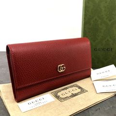 送料込み！ 極美品 GUCCI 長財布 456116 レッド プチマーモント 箱付き 