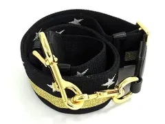 ■美品■ MARC JACOBS マークジェイコブス ナイロンキャンバス スター バッグ用 ショルダーストラップ ブラック系×ゴールド系 BQ4546のサムネイル