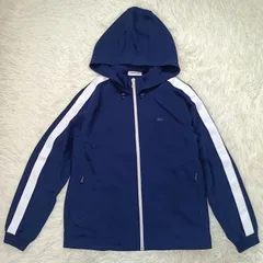 美品 LACOSTE ラコステ 袖ラインジップアップパーカ ネイビー サイズ36 M レディース ジャージ スポーツ サラサラ生地 ロゴワニ刺繍 ワンポイントのサムネイル