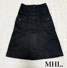 MHL. コットンリネン ロングスカート 黒 サイズ3 マーガレットハウエル ボタン ポケット 日本製 MHL. JAPANESE COTTON LINEN DRILL ロングスカート 黒 サイズ3 コットンリネン マーガレットハウエルのサムネイル