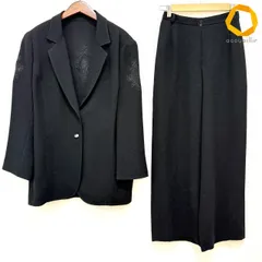 #anc イタリヤ 伊太利屋 パンツスーツ 11 黒 セットアップ ラメ ラインストーン メッシュ ゴールドタグ シルク使い レディース [1001153]のサムネイル