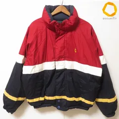 #wnc ノーティカ NAUTICA ダウンジャケット L 赤 白 紺 リバーシブル フェザー混 ボーダー 刺繍 ロゴ メンズ [998419]のサムネイル