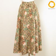 a サイトウトヨコ 斉藤都世子 ワンピース 茶 マルチ ニット 花柄 ラメ