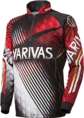 VARIVAS ドライジップシャツ(長袖) VAZS-21 レッド LLサイズのサムネイル