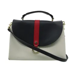 TOMMY HILFIGER トミーヒルフィガー ハンドバッグ レザー トリコロールカラー 2WAY ショルダーバッグ ホワイト レディース 【中古】