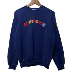 【中古】　MIKI HOUSE　スウェット　長袖　トレーナー　クルーネック　Vガゼット　裏毛　フロントデザイン　ブランドロゴ　ワッペン　日本製　古着　/1952のサムネイル