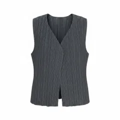 Ae11 PLEATSPLEASE プリーツベスト ジレ トップス グレー レディース 女性用ta1のサムネイル