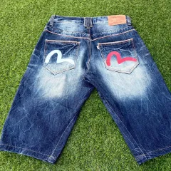 32) EVISU デニムハーフパンツ
