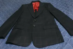 PARSONS ウール CHECK ブレーザー スーツ ジャケット ブラック (F)