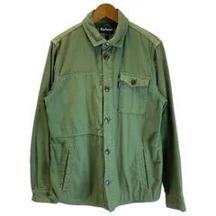 【中古】　Barbour　シャツジャケット　ミリタリージャケット　フルボタン　無地　胸ポケット　古着　/1584のサムネイル