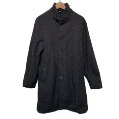 【中古】　Edition　スタンドカラーコート　ロング丈　アウター　ウール　ナイロン　ポリエステル　無地　混色　ハイネック　ボタン　イタリア製　古着　/1587のサムネイル