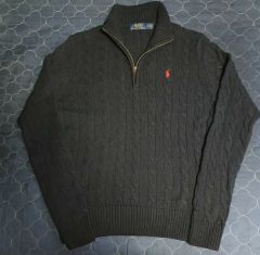 POLO RALPH LAUREN QRハーフジッケーブルニットLサイズ - メルカリ