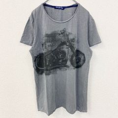 Blue Monkey　ブルーモンキー　半袖プリントTシャツ　オートバイ　バイク　グレー　レトロデザイン　Lサイズ　古着【値引き交渉OK！】
