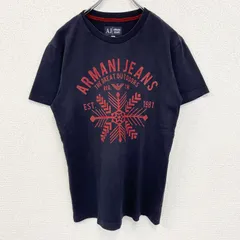 ARMANI JEANS アルマーニ ジーンズ　半袖プリントTシャツ　カジュアル　クルーネック　黒　XSサイズ　古着【値引き交渉OK！】のサムネイル