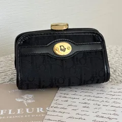 【美品】クリスチャンディオール コインケース 小銭入れ トロッター ナイロン キャンバス レザー ブラック シルバー  アクセサリー Christian Dior Vintage Monogram Coincase Black 22481
