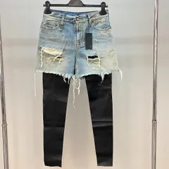 R13 アールサーティーン レイヤード デニム チャップス パンツ サイズ 25 ブルー サックス 刺繍 ドッキングパンツのサムネイル