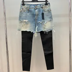 R13 アールサーティーン レイヤード デニム チャップス パンツ サイズ 28 ブルー サックス 刺繍 ドッキングパンツのサムネイル