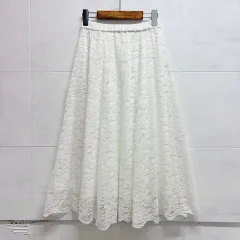 GLACIER レイ 白 ロング フレア スカート M JPN 新品