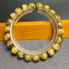 【タイチンルチル】黄金の針が美しい天然石 ブレスレット 極上美品☆【100A太陽花タイチンルチル】☆黄金針水晶ブレスレット