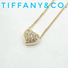 ティファニー ドッツハートダイヤモンドネックレス ペンダント K18