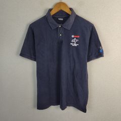 パパス ワッペン付 鹿の子 ポロシャツ チャコールグレー L 美品 松浦 