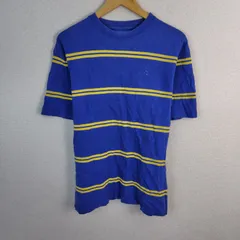 SANTASTIC! サンタスティック ボーダー Tシャツ ワンポイントロゴ ブルー XL メンズ 古着 ストリート シティーボーイのサムネイル