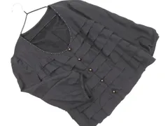 Brahmin ブラーミン フリル ノーカラー ジャケット size38/黒 ■◇ レディースのサムネイル