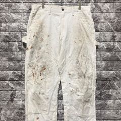 ホワイト ワークパンツ ペイント汚れあり - メルカリ