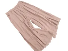 SM2 サマンサモスモス リネン混 カットワーク ワイド パンツ sizeF/茶 ■◇ レディース