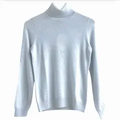 新品  UNIQLO ユニクロ  WOMEN  カシミヤ タートルネックセーター  60 Light Blue ライトブルー  定価7990円 レディース M